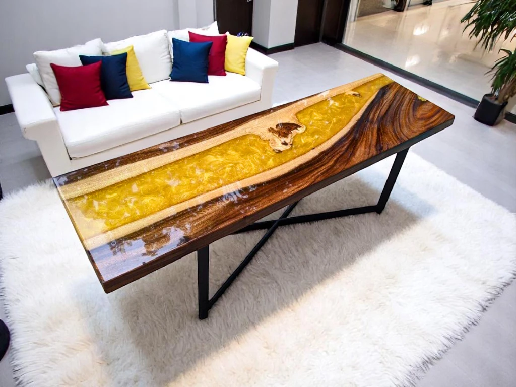 Yellow Epoxy Living Room Side Table – Shop Custom Creations!
